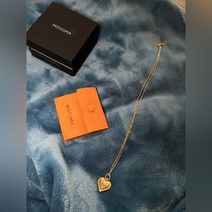Missoma ridge heart charm pendant ‘Barbie’ gold necklace
